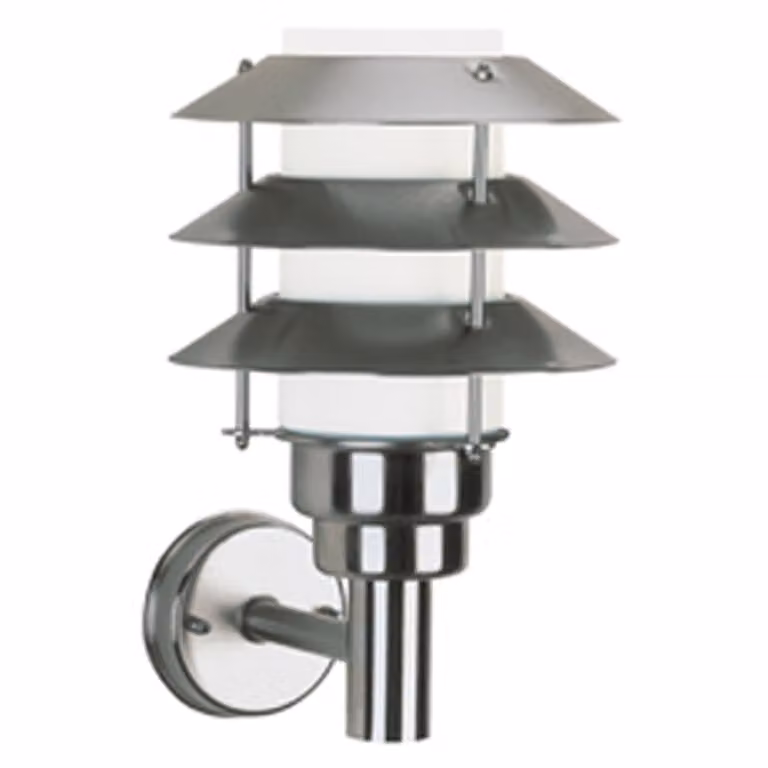 Albert LED Buitenwandlamp Lanterno van RVS in Zilver, Hoogte: 35 cm