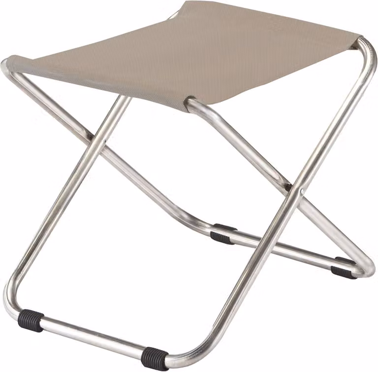 Comfortabele Voetenbank met Aluminium Frame en Texileen Bekleding in Taupe