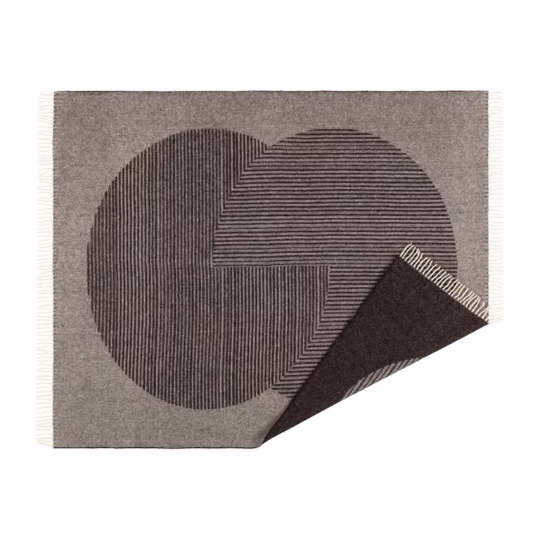 NJRD Circles wollen plaid Bruin 130 x 185 cm