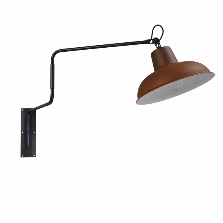 Masterlight Industria wandleeslamp - Roestbruin en Zwart - 123 cm