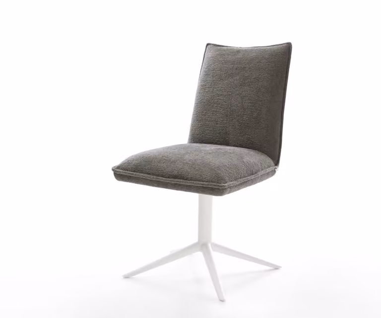 DELIFE Lelio-Flex Draaistoel met Bouclé Bekleding en Pocketveer Kern in Wit