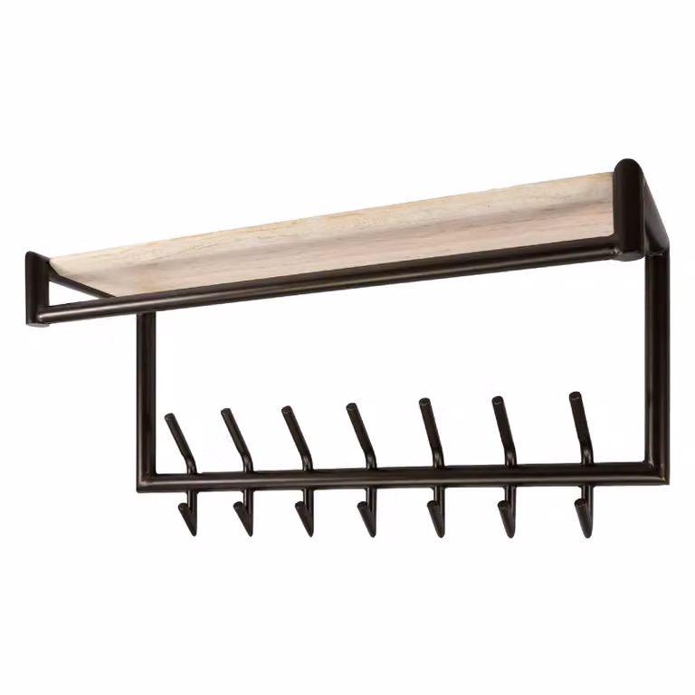 Nest of Nora Kapstok met hoedenplank Marin - 14 haken - Melamine travertine