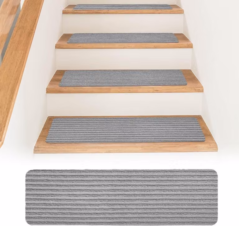 Set van 15 antislip trapmatten, 55 x 22 cm, herbruikbaar en zelfklevend voor binnengebruik