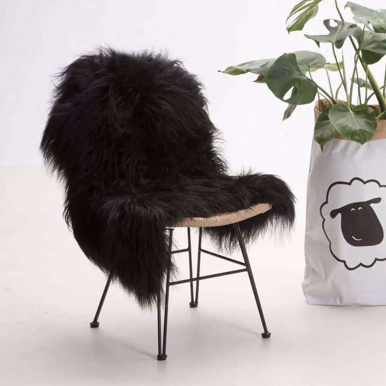 SHEEPY® Schapenvacht Svèn Zwart S (90-100cm)