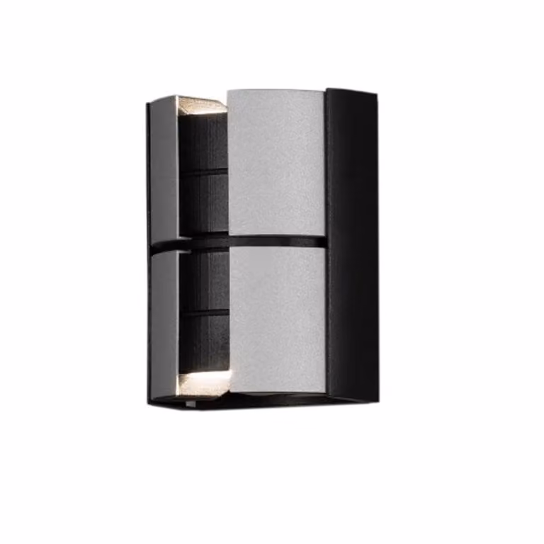 Konstsmide Vidar Buitenlamp Up-Down Wandlamp Zwart/Zilver met Dimbare LED