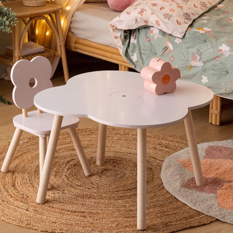 Atmosphera Kids Tekentafel Bloem Roze Ø51 x H40 cm