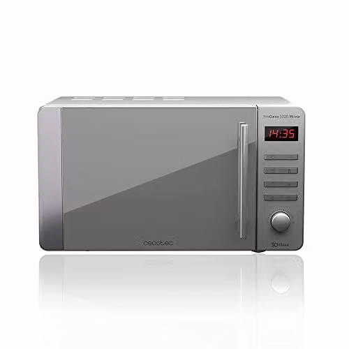 Cecotec ProClean 5020 Mirror Magnetron met spiegelafwerking, 700 W, 20 liter, 3D Wave-technologie, Roestvrij Staal
