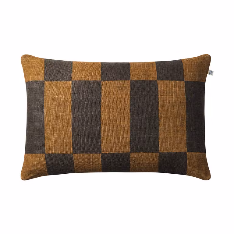 Chhatwal & Jonsson Samar kussenhoes, Dark brown-taupe, 40 x 60 cm