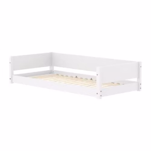 Flexa Montessori-bed laag met barrière achterzijde, wit, B/D/H: 210 x 101 x 47 cm