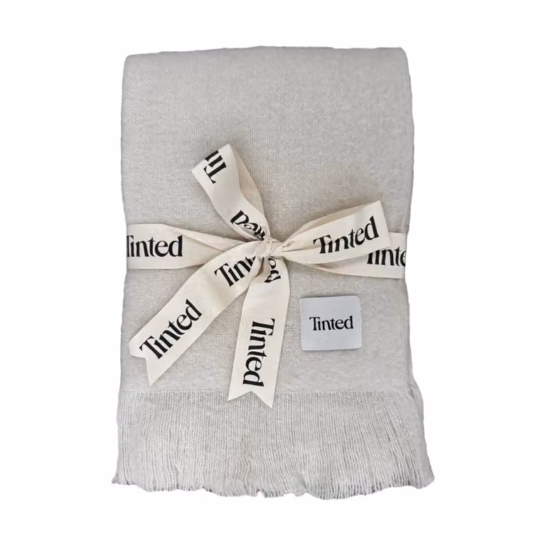 Tinted Fingal woldeken plaid solid off white-natural, 130 x 170 cm