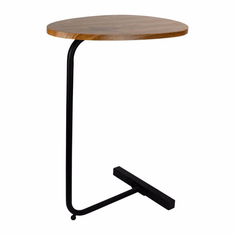 QUVIO Bijzettafel Ovaal Bruin B: 60,0 cm, D: 30,0 cm, H: 45,0 cm