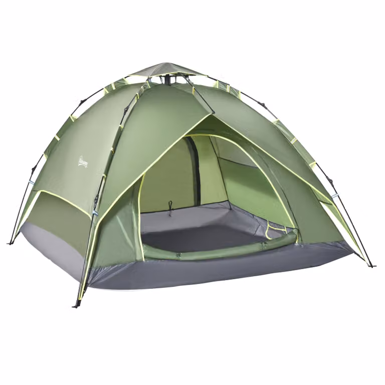 Outsunny Familietent Quick-Up Werptent voor 2-3 Personen, Dubbellaags Waterdicht, Blauw, B/D/H: 200 x 150 x 115 cm