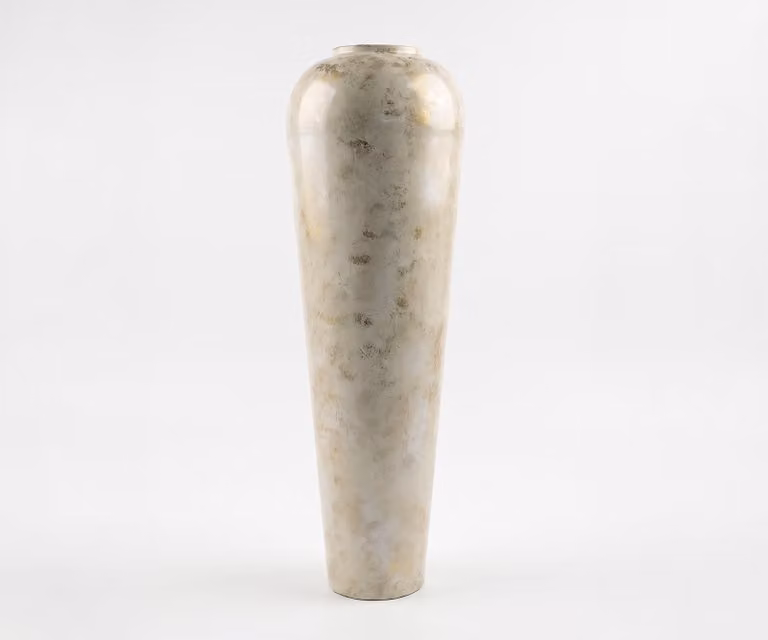 DELIFE Vaas Tavera Handgemaakt Metaal Alabaster Gold B: 29 cm, D: 29 cm, H: 95 cm