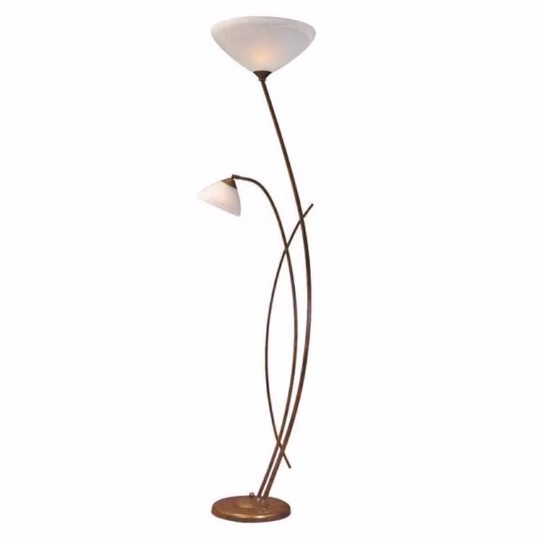 Masterlight Vloerlamp Verona 1 met verstelbare leeslamp, Wit, Modern