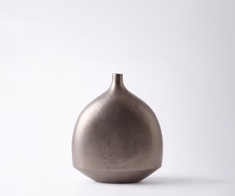 DELIFE Vaas Gutta Aluminium Hämatit Gegoten B: 27 cm, D: 12 cm, H: 31 cm