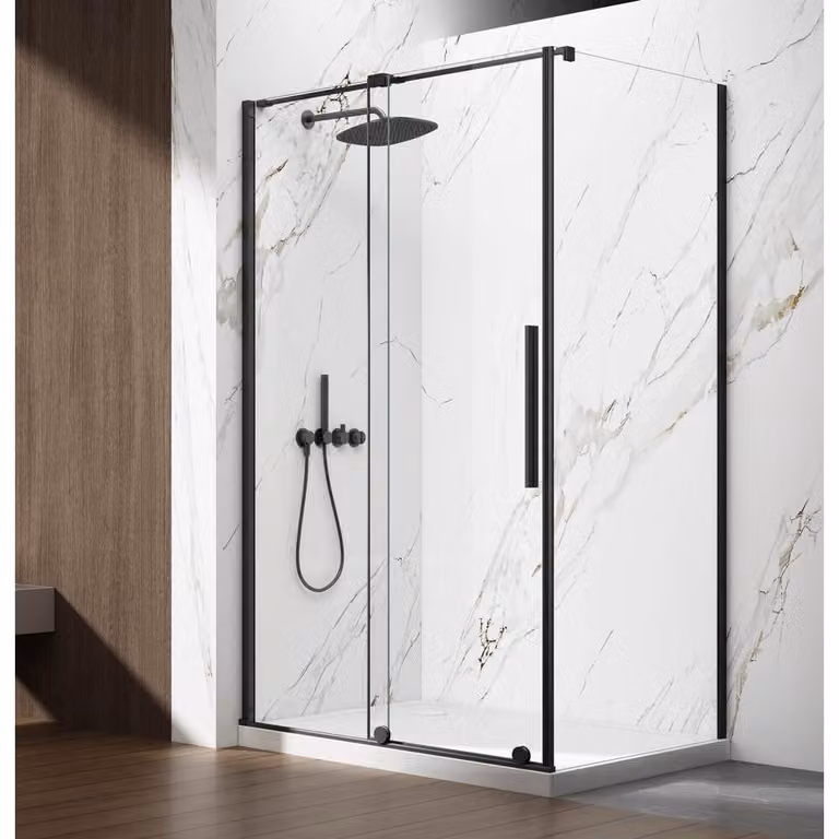 HAK Spirit Black rechthoekige douchecabine, B: 110 cm, D: 80 cm, links- of rechtsdraaiend