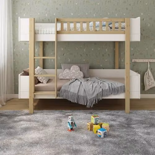 NOUS Kids Seto kinderstapelbed van massief hout, 90 x 200 cm