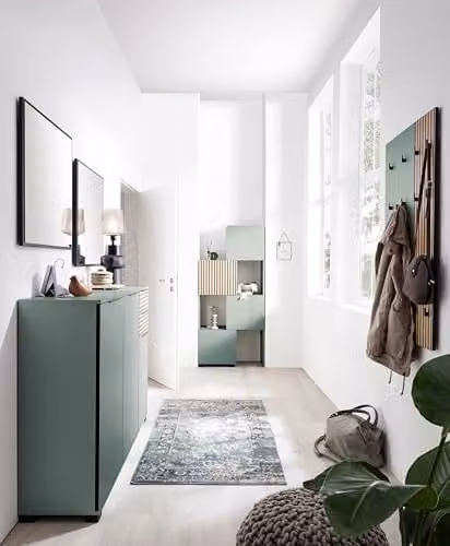 Schildmeyer Alexa Haakpaneel met verdeelde haken, groen, B: 73,5 cm, D: 2,6 cm, H: 109 cm