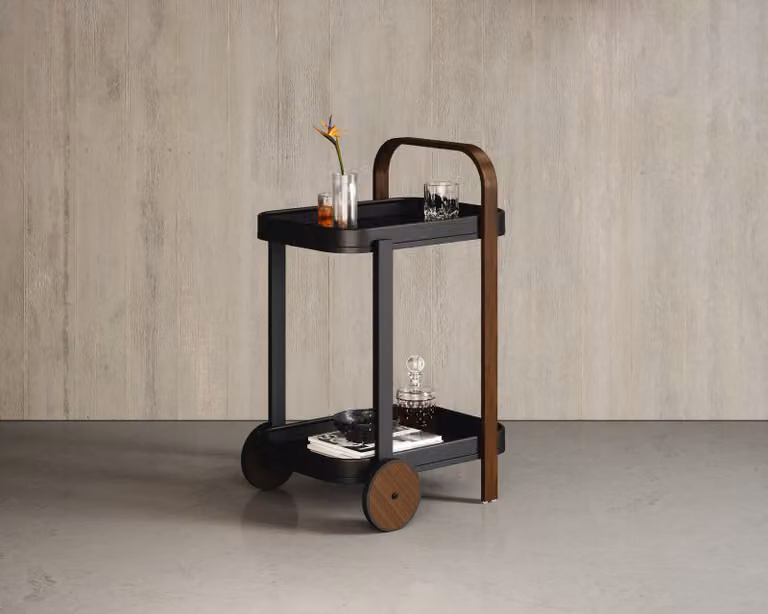 Umbra Bellwood Keukentrolley met 2 niveaus, Zwart/Walnoot