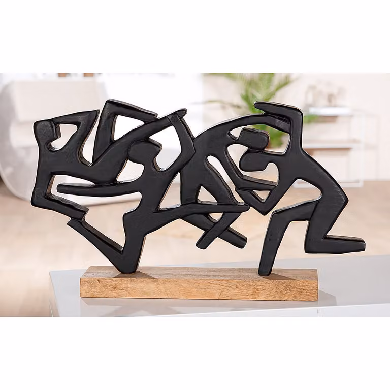 home24 Sculptuur Acrobatics zwart B: 52 cm, D: 31 cm, H: 9 cm