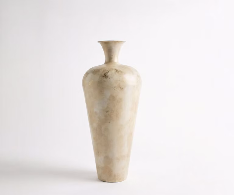DELIFE Vaas Marvella Handgemaakt Metaal Alabaster Gold B: 27 cm, D: 27 cm, H: 64 cm