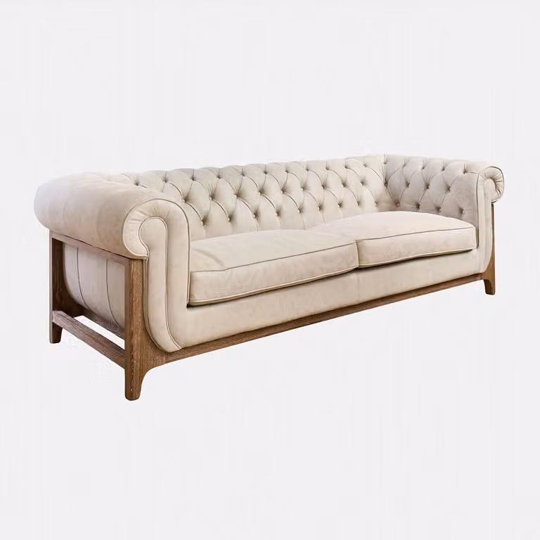 LOBERON Bank Swansboro beige Chesterfield voor de woonkamer
