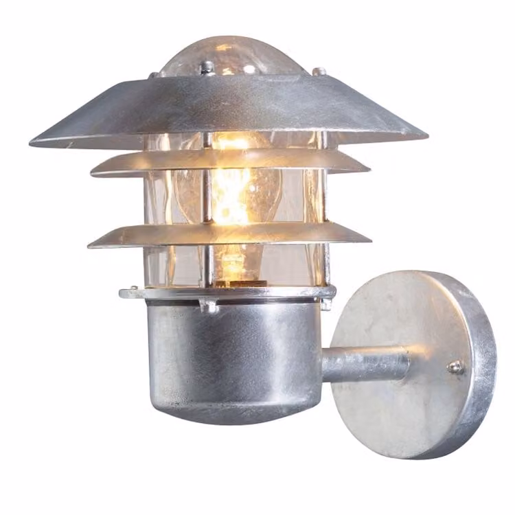 Konstsmide Modena Up Landelijke wandlamp in zinkgrijs met glas