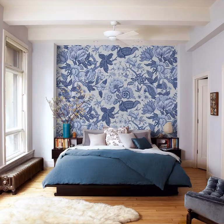 home24 Vlies-fotobehang Bleuet Blauw Bloemen B: 200 cm, H: 280 cm