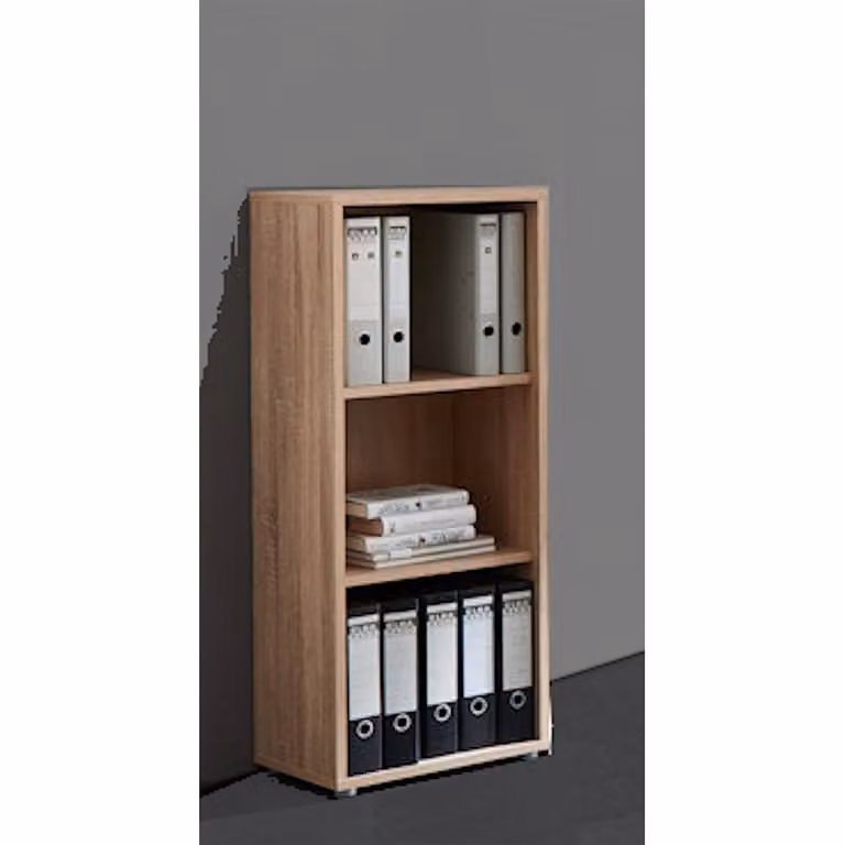 home24 Open kast in spaanplaat met melaminecoating beige/Sonoma eikenhouten look, Breedte: 44 cm