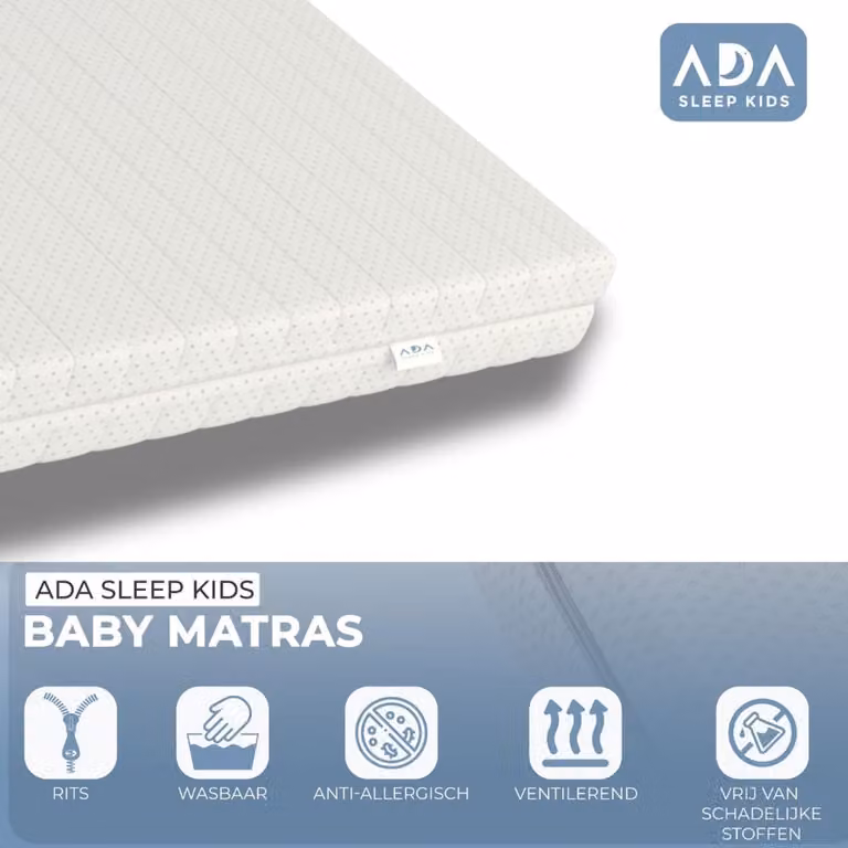 Ada Sleep Kids Peuter matras - Koudschuim en Tencel Bamboe - Hypoallergeen - 70 x 140 cm