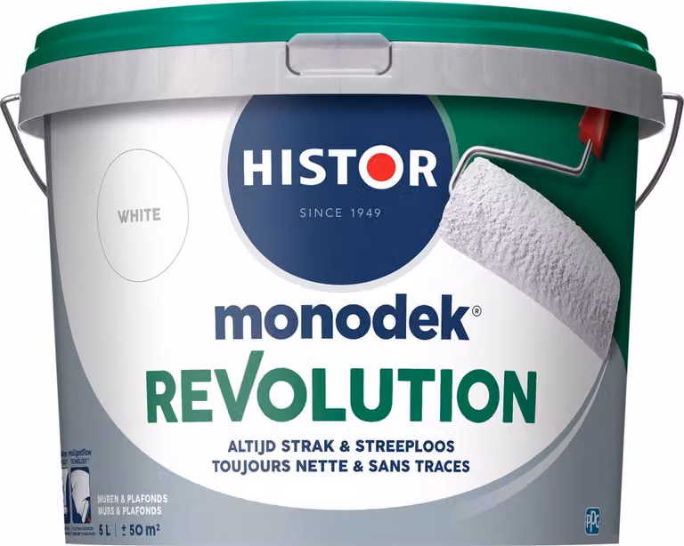 Histor Monodek Revolution Muurverf Binnen Mat Wit 5L