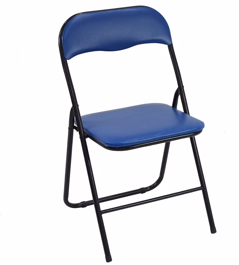 Dripio Klapstoel van metaal en kunstleer, blauw, B: 44 cm, D: 46 cm, H: 78 cm