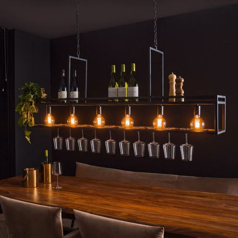 Zijlstra Hanglamp Zwart Metaal en Glas Dimbaar voor Woon- en Eetkamer