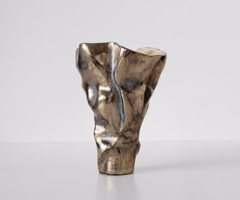 DELIFE Vaas Mimoro Handgemaakt Aluminium Laguna Antica B: 28 cm, D: 24 cm, H: 38 cm