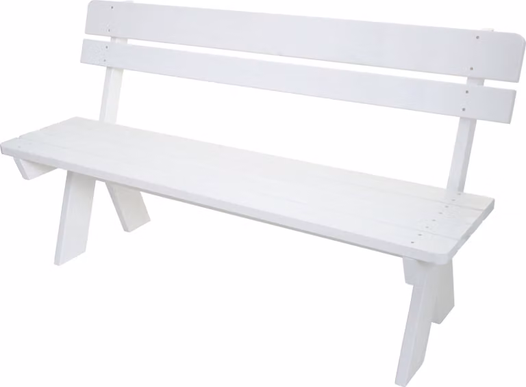 Mendler Tuinbank HWC-L66 Wit, Houten Parkbank voor de Horeca