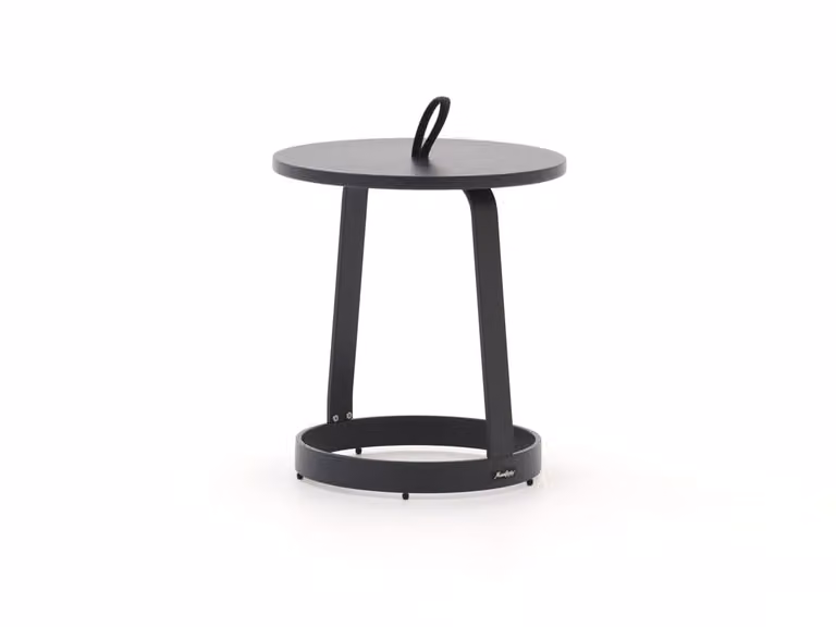 Manifesto Furniture Bijzettafel tuin, Rond, Aluminium, Antraciet/Zwart, Ø47 cm