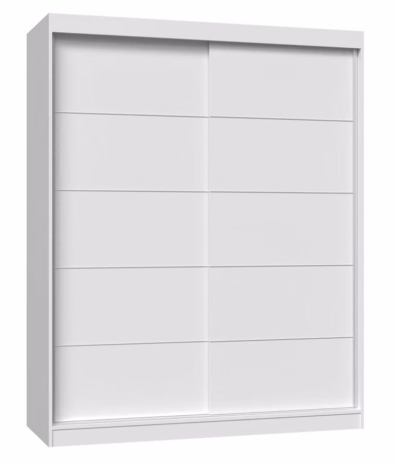 Topeshop IGA 160 BIEL C Garderobekast met schuifdeuren en 7 planken, wit