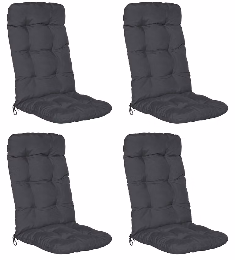 Beautissu Flair HL set van 4 rugleuningkussens met koorden, grafietgrijs, B/D/H: 120 x 50 x 8 cm