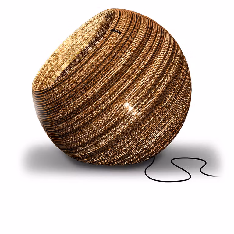 Think Paper Globe 640 kartonnen tafellamp, bruin, Ø 64 cm