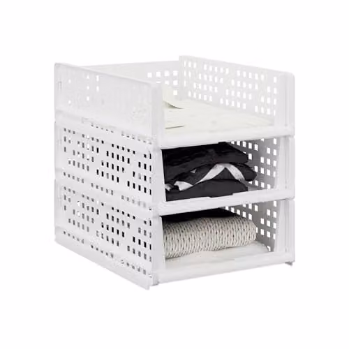 Relaxdays Kastorganizer set van 3, wit, uittrekbare lade-inzet voor badkamer en slaapkamer, B: 13 cm, D: 33,5 cm, H: 43,5 cm