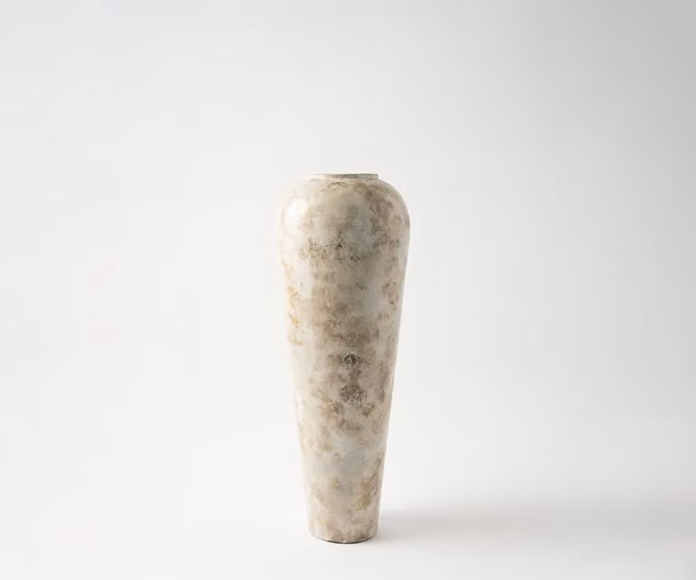 DELIFE Vaas Tavera Handgemaakt Metaal Alabaster Gold B: 24 cm, D: 24 cm, H: 70 cm