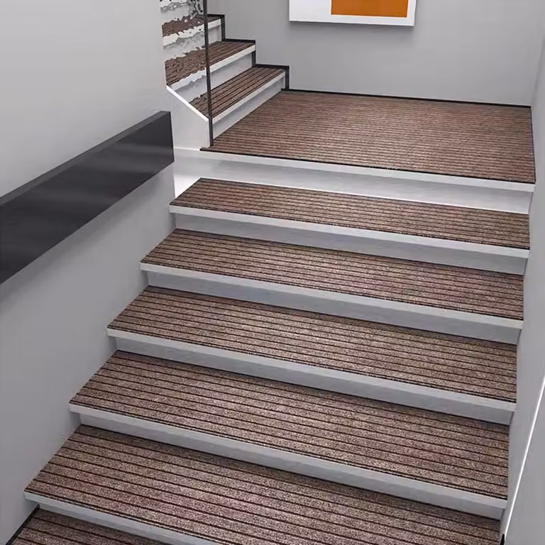 Antislip trapmatten set met TPR-achterkant in grijs, 20 x 80 cm