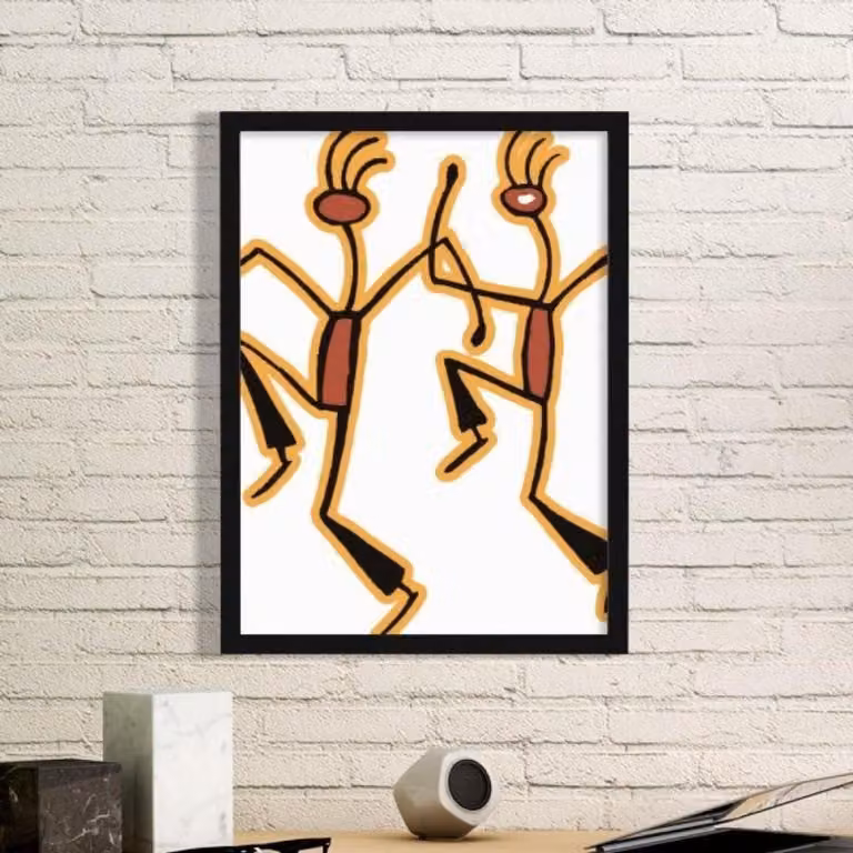 Kunstprint op hout met acryl - Ingelijste wanddecoratie - Zwart - B: 32,7 cm, H: 45 cm
