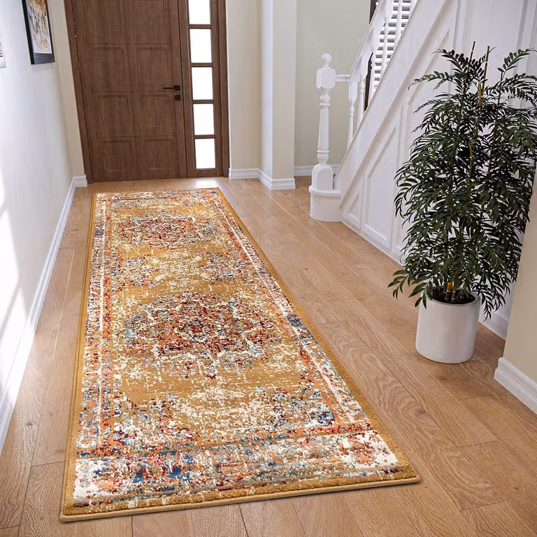 home24 Oosters vloerkleed Maderno goud/lichtbruin B: 80 cm, L: 240 cm