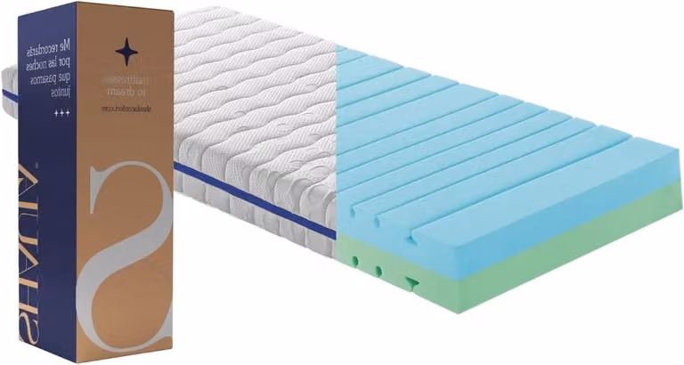 Wit Schuimmatras voor volwassenen met twee hardheden - B/D/H: 90 x 200 x 20 cm