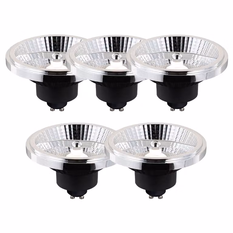 Set van 5 LUEDD Smart GU10 dimbare LED lampen AR111 10W 800 lm 2200K