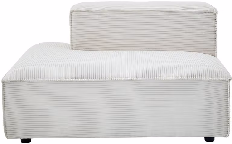 RUZOLO Chaise longue links in beige ribfluweel