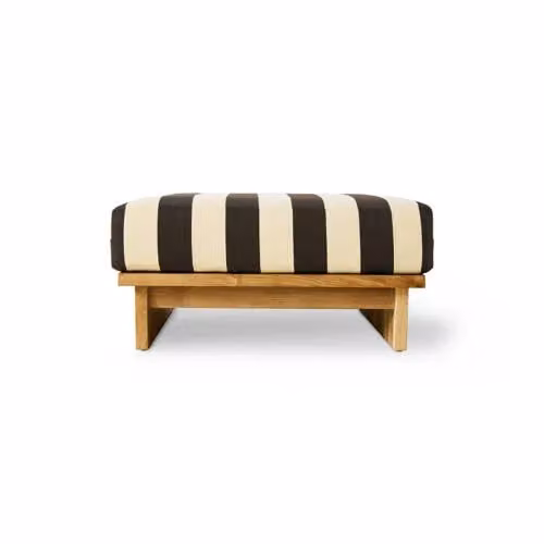 HKLiving outdoor hocker van teak in stracciatella