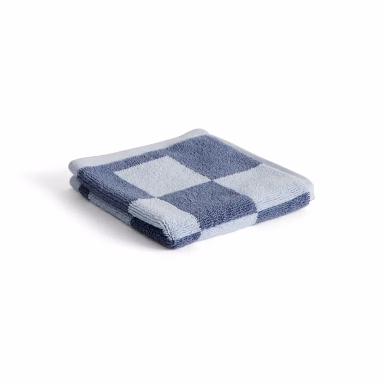 HAY Check handdoek Steel blue 30 x 30 cm