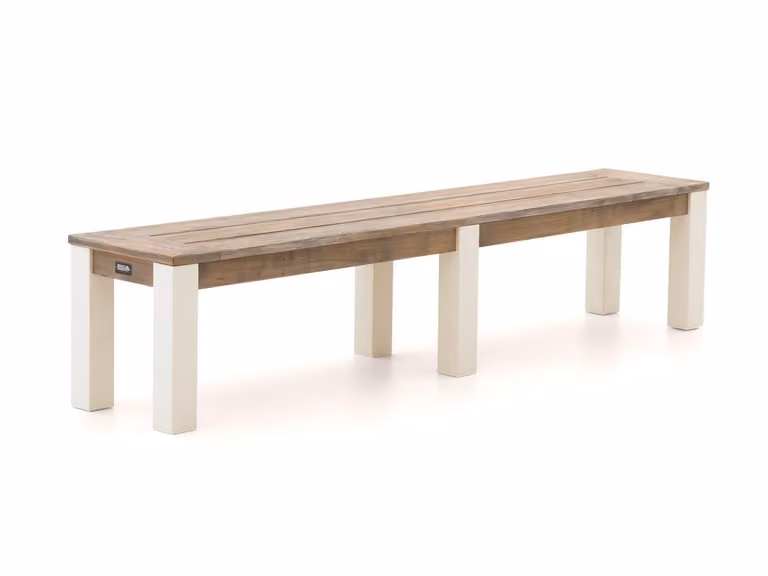 ROUGH Picknickbank van Teakhout in Old Teak Greywash, B: 210 cm, D: 45 cm, H: 42 cm